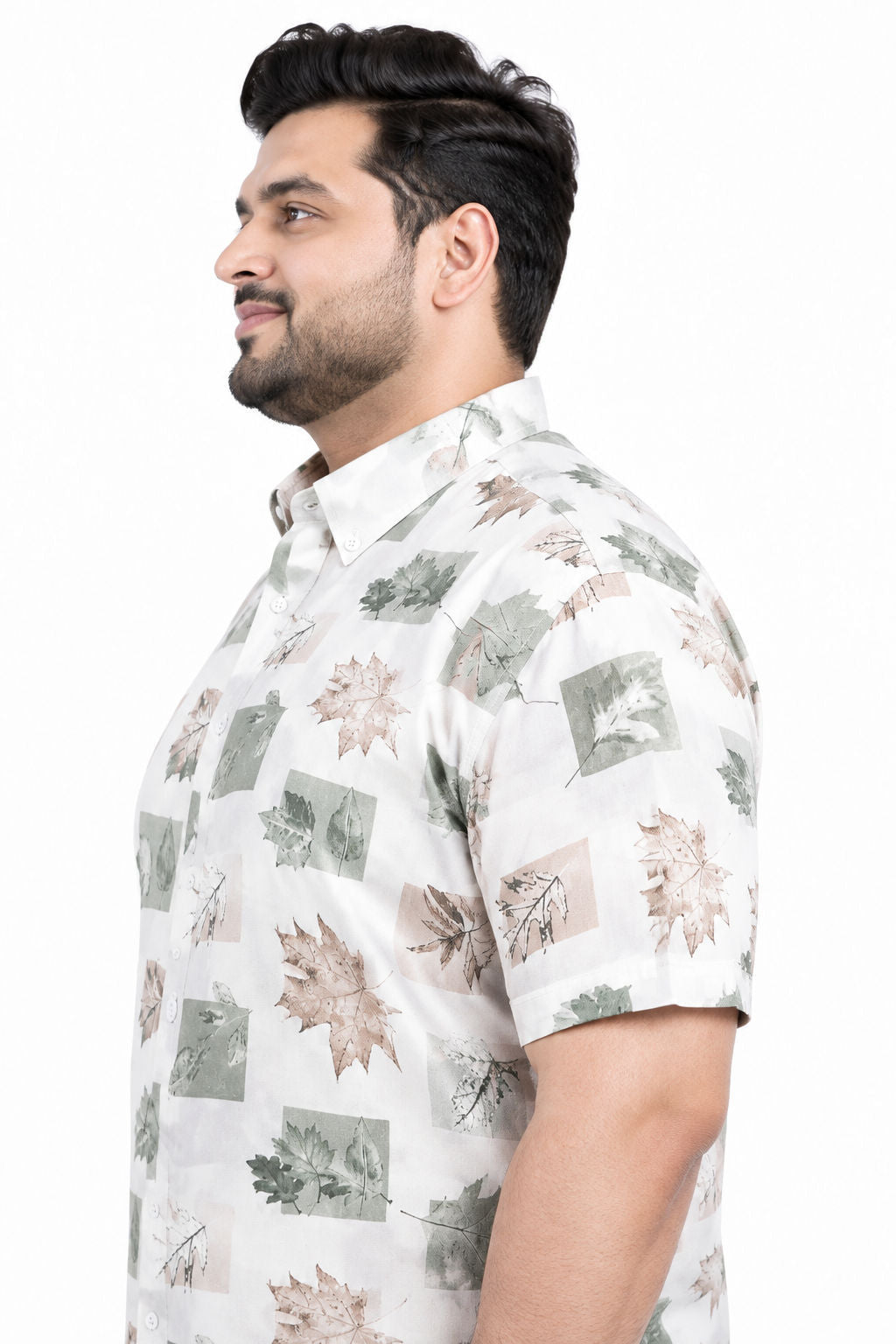 Big MEND Light Green Printed Rayon Shirt product image