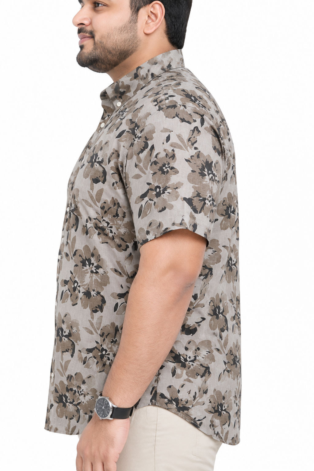 Big MEND Natural Printed Rayon Semi Slim Fit Half Sleeve Shirt product image