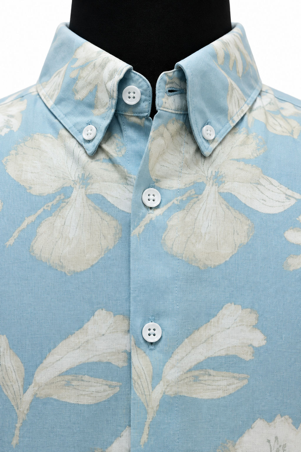 Big MEND Sky Blue Printed Rayon Semi Slim Fit Half Sleeve Shirt product image