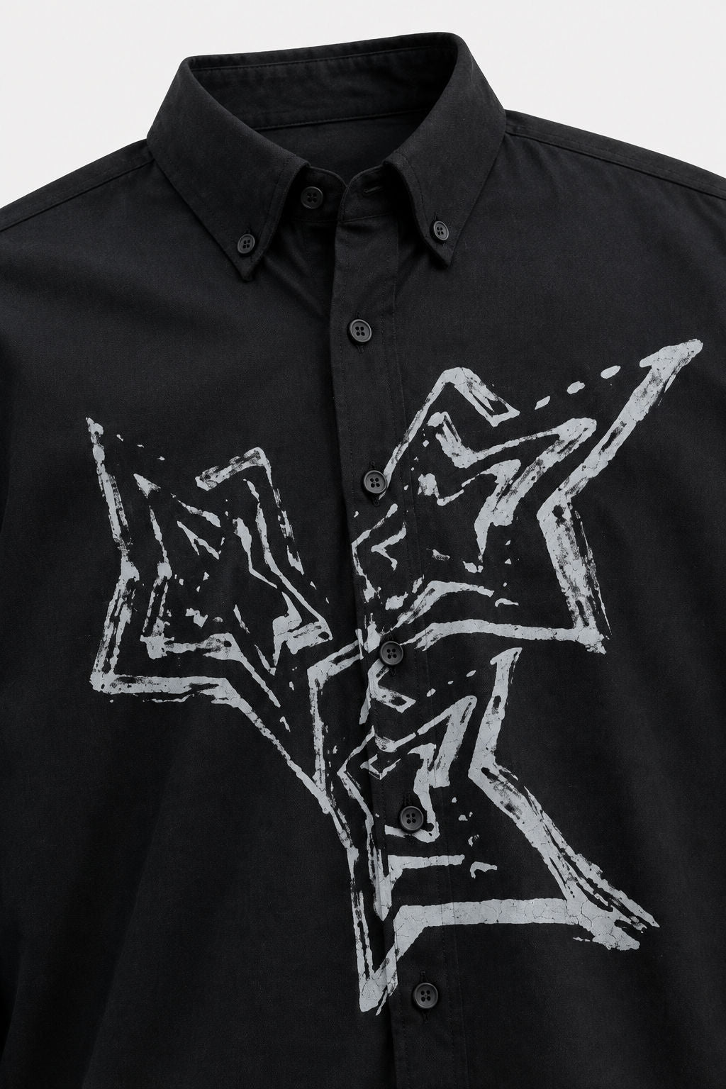 Black Printed Cotton Drop Shoulder Full Sleeve Shirt product image