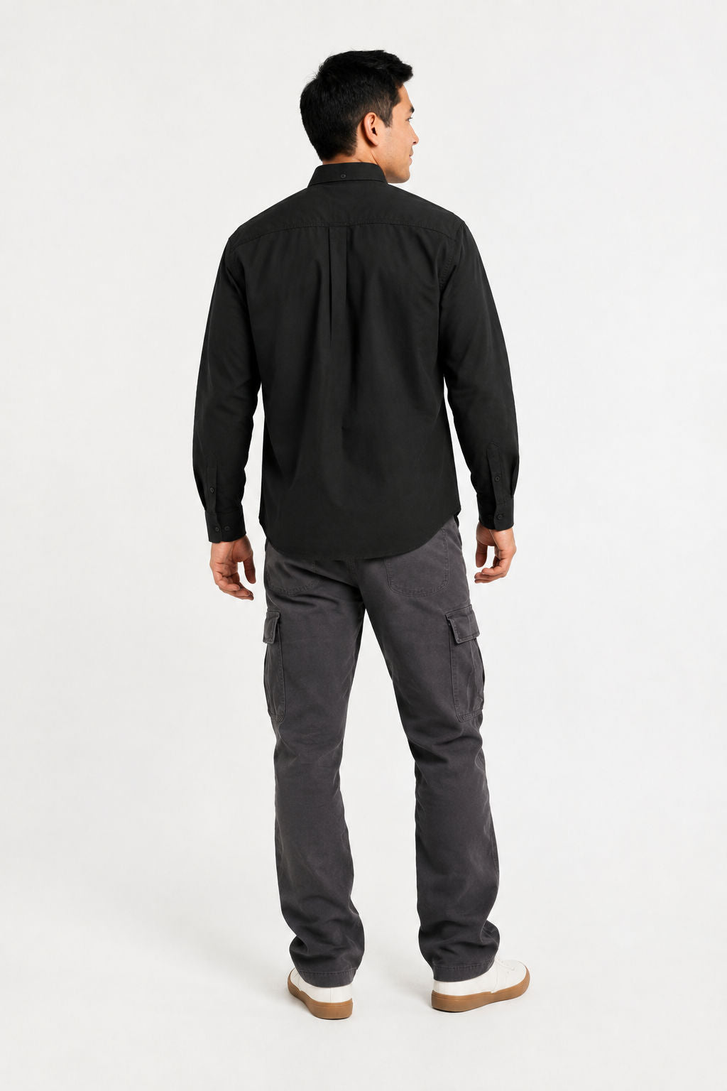 Black Printed Cotton Drop Shoulder Full Sleeve Shirt product image