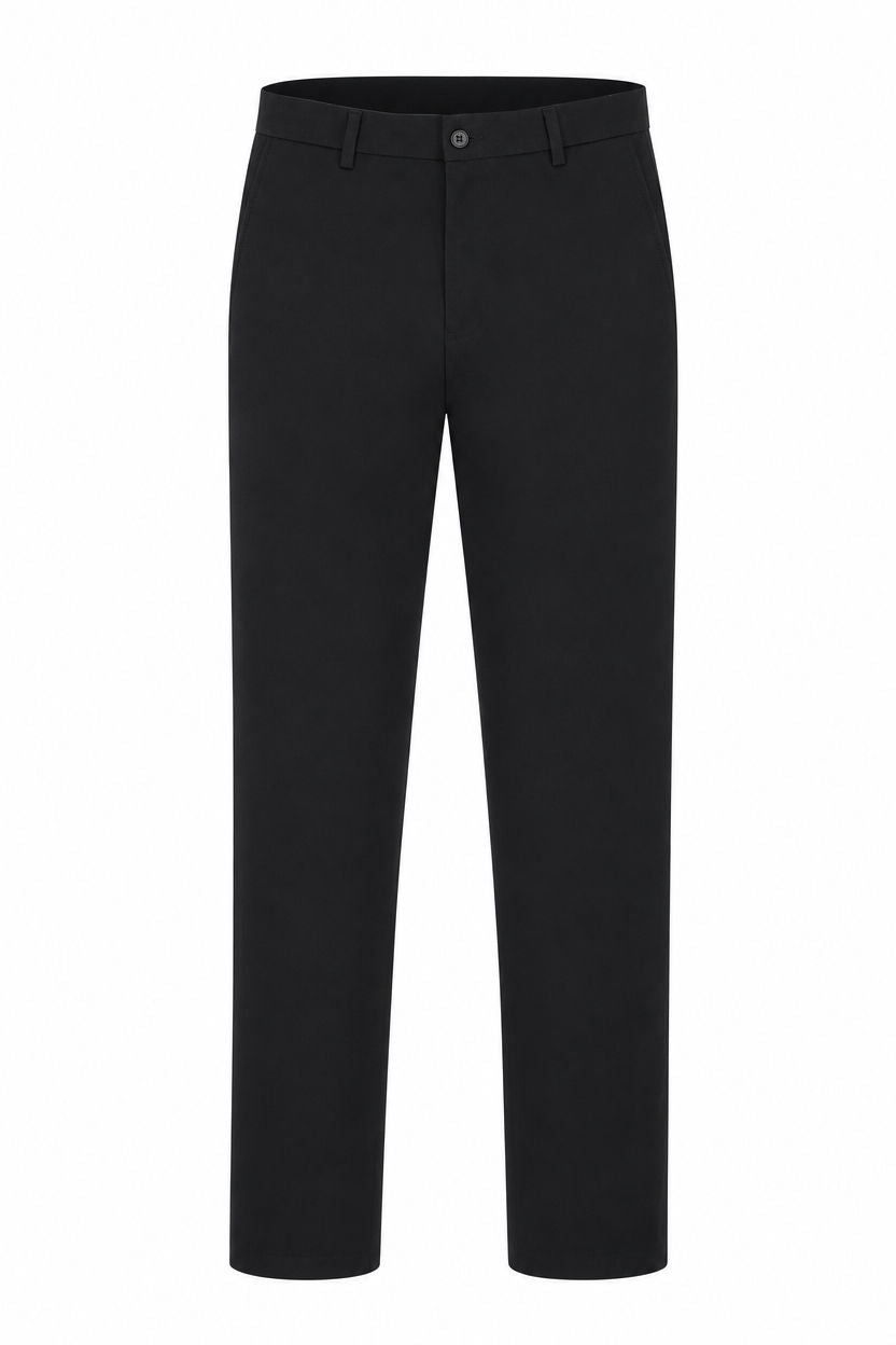 Black Solid Cotton Semi Slim Fit Trouser product image