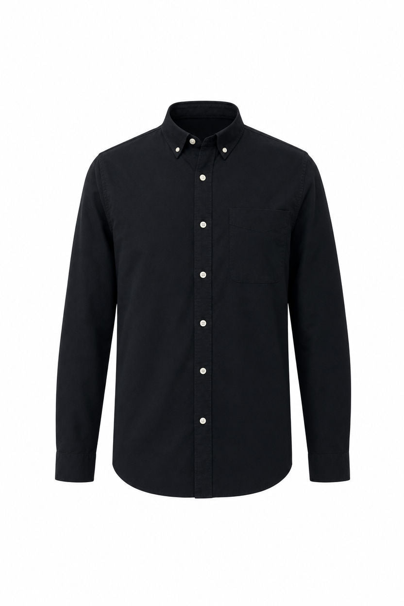 Black Solid Oxford Semi Slim Fit Full Sleeve Shirt product image