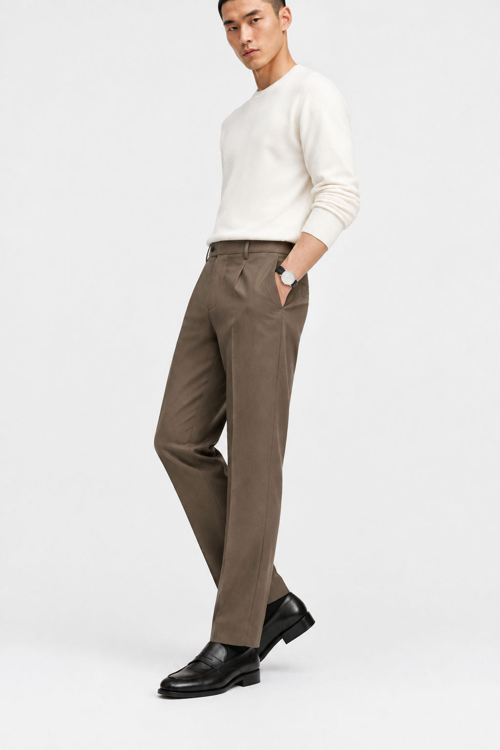 Brown Solid Semi Slim Fit Half Sleeve Trouser product image