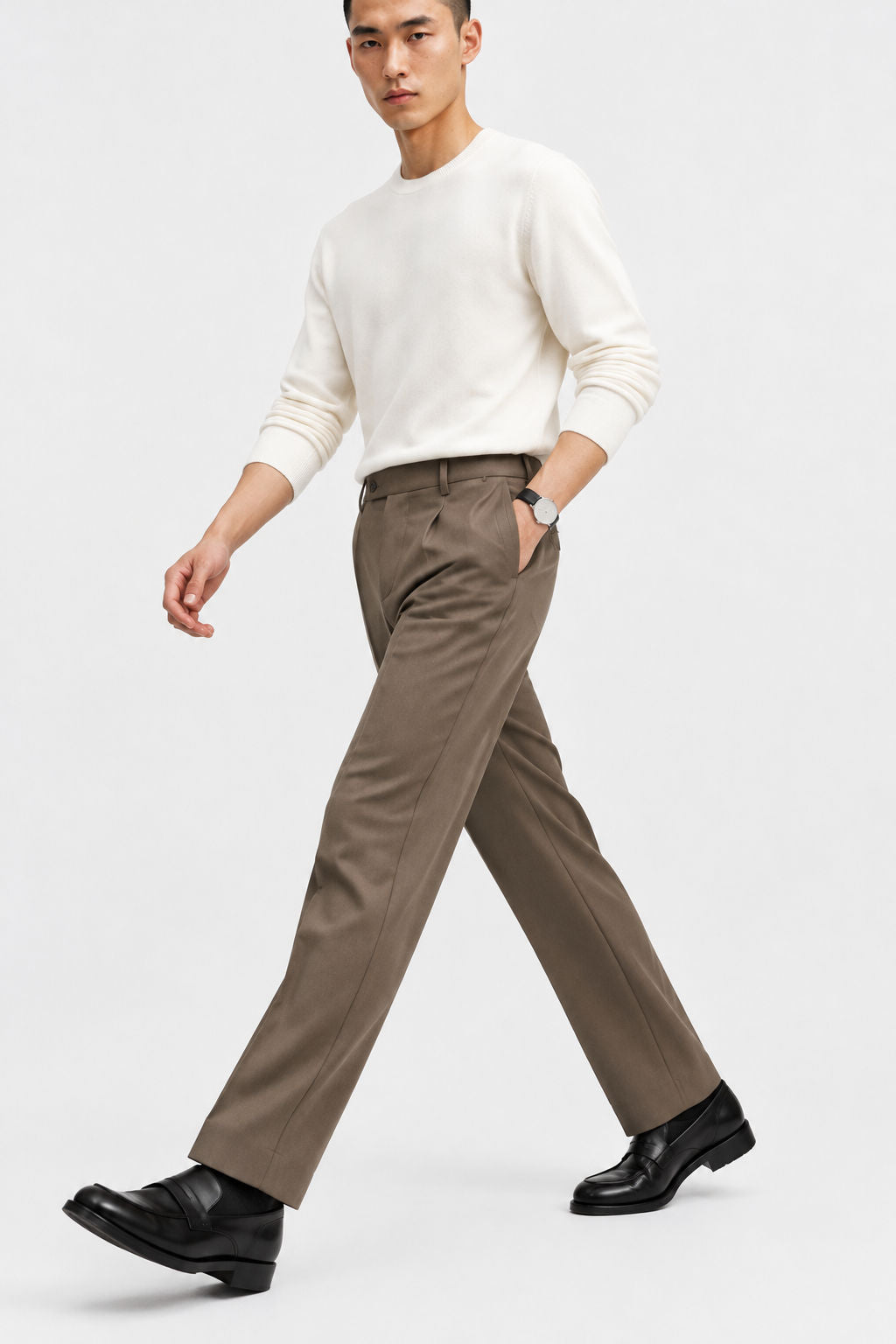 Brown Solid Semi Slim Fit Half Sleeve Trouser product image