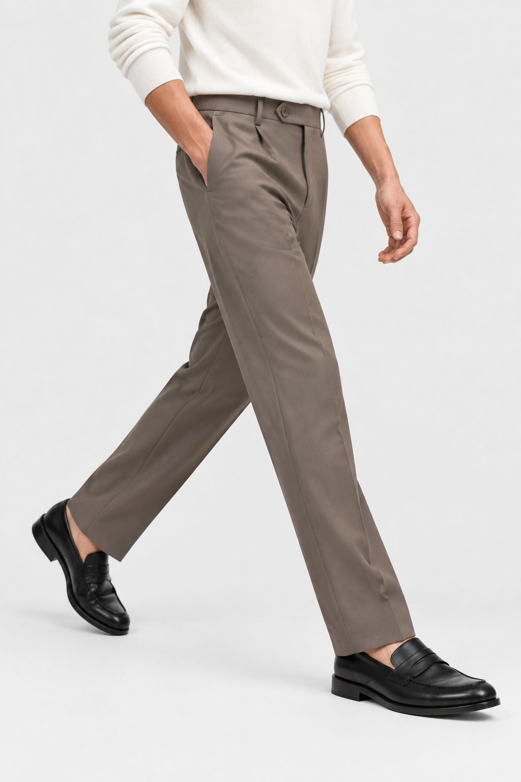 Coffee Brown Solid Semi Slim Fit Half Sleeve Trouser product image