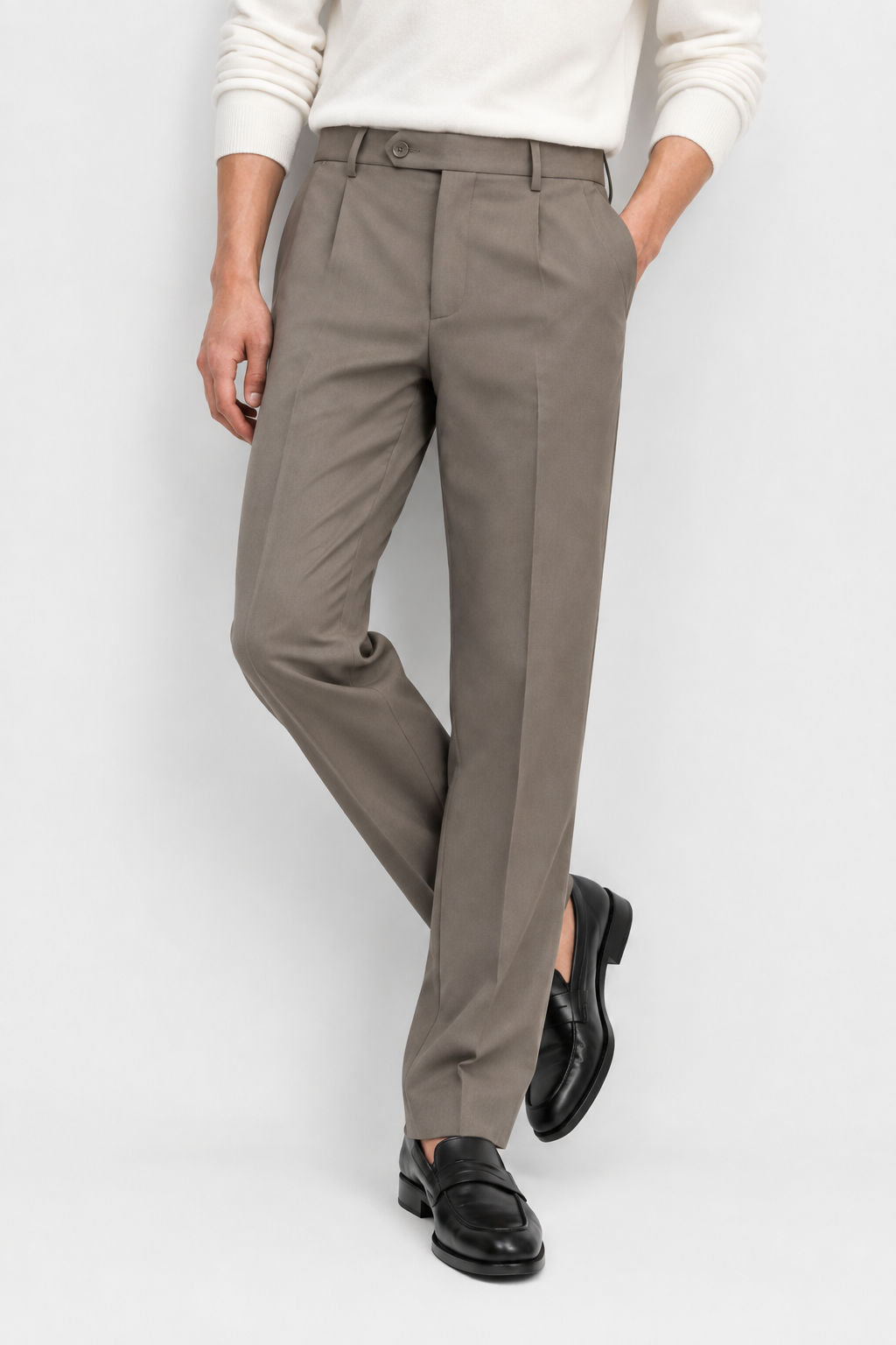 Coffee Brown Solid Semi Slim Fit Half Sleeve Trouser product image