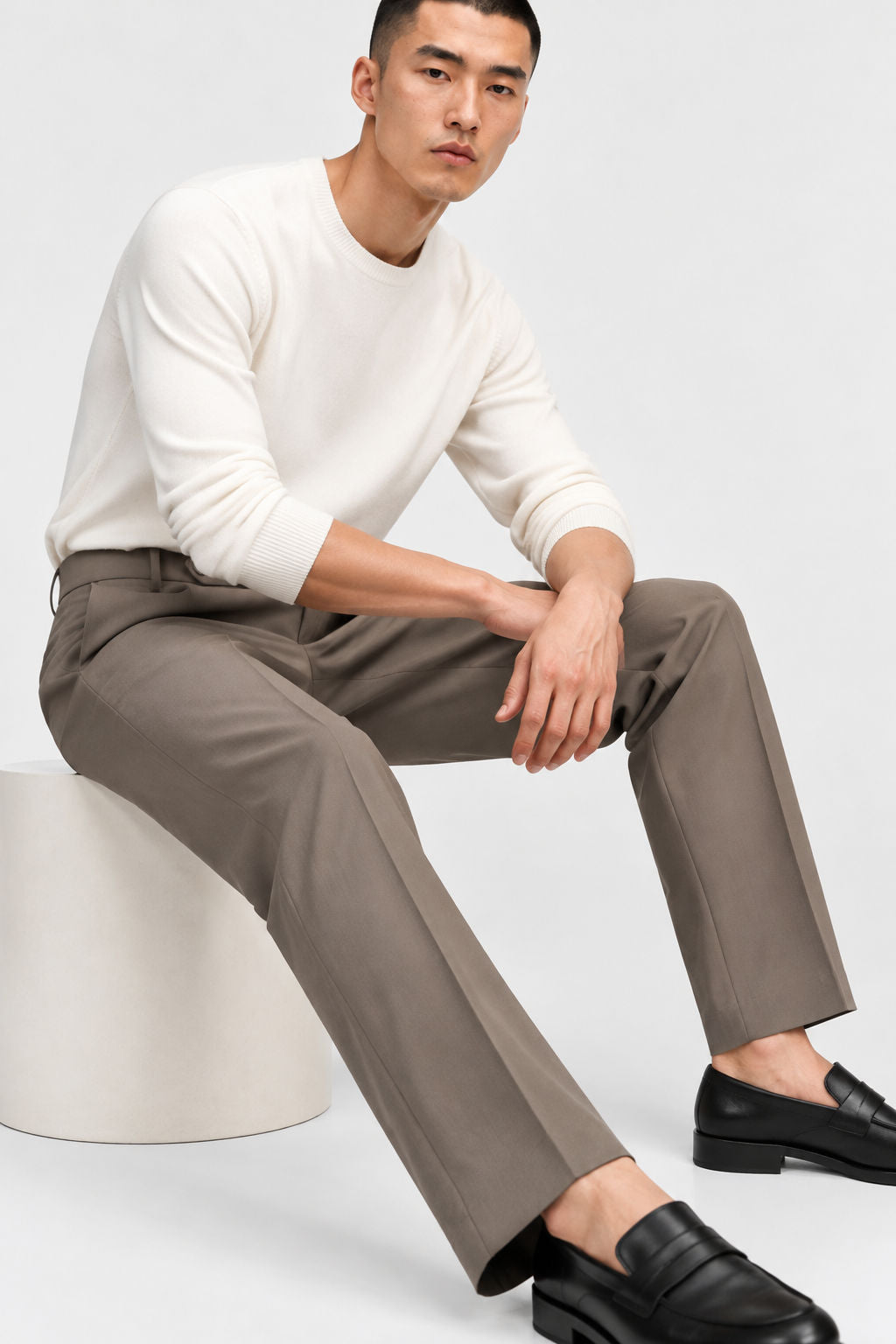 Coffee Brown Solid Semi Slim Fit Half Sleeve Trouser product image