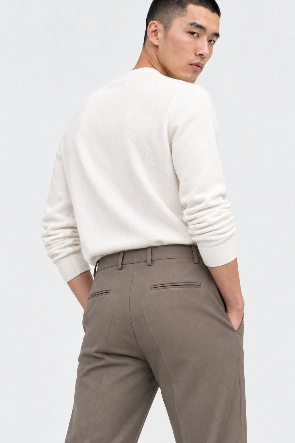 Coffee Brown Solid Semi Slim Fit Half Sleeve Trouser product image