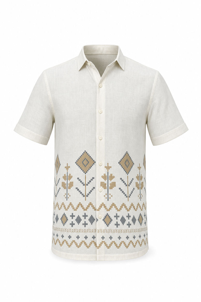 Cream Yellow Printed Shirt product image