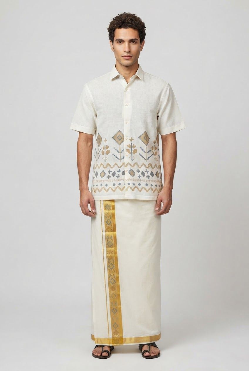 Cream Yellow Printed Shirt product image