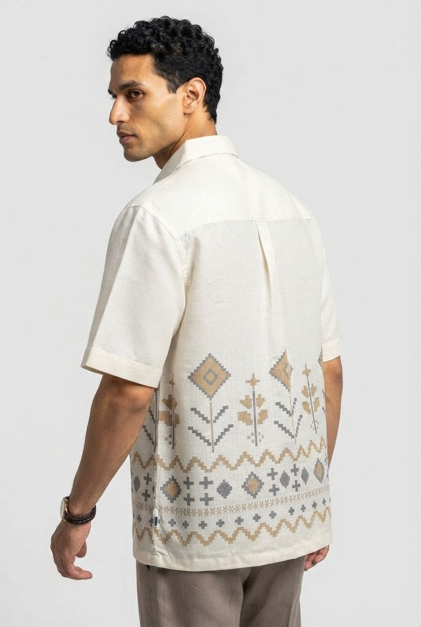 Cream Yellow Printed Shirt product image