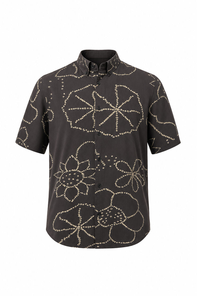 Dark Gray Printed Rayon Semi Slim Fit Shirt product image