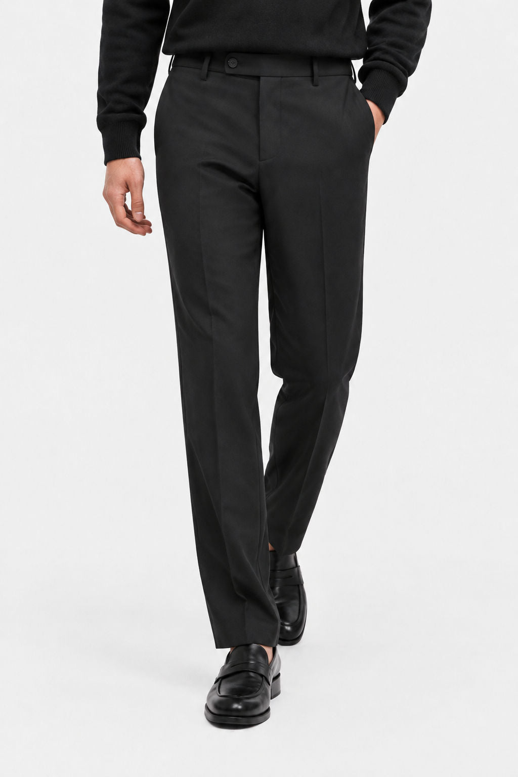 Dark Navy Solid Semi Slim Fit Half Sleeve Trouser product image