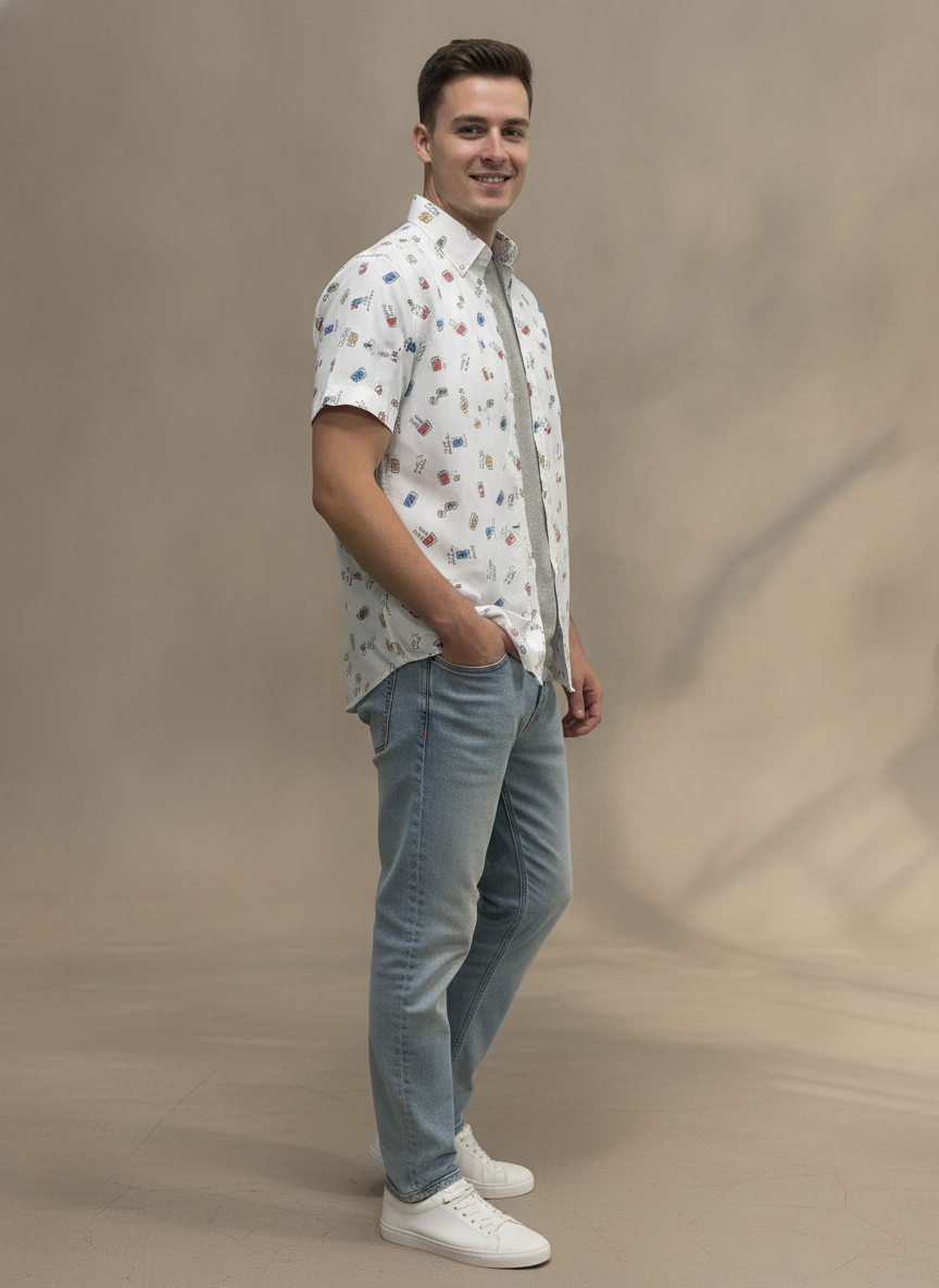 White Sky Rayon Printed Shirt-thumbmail-3