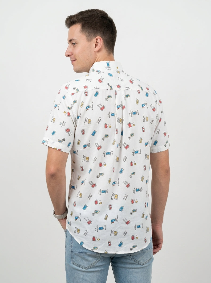 White Sky Rayon Printed Shirt-thumbmail-2