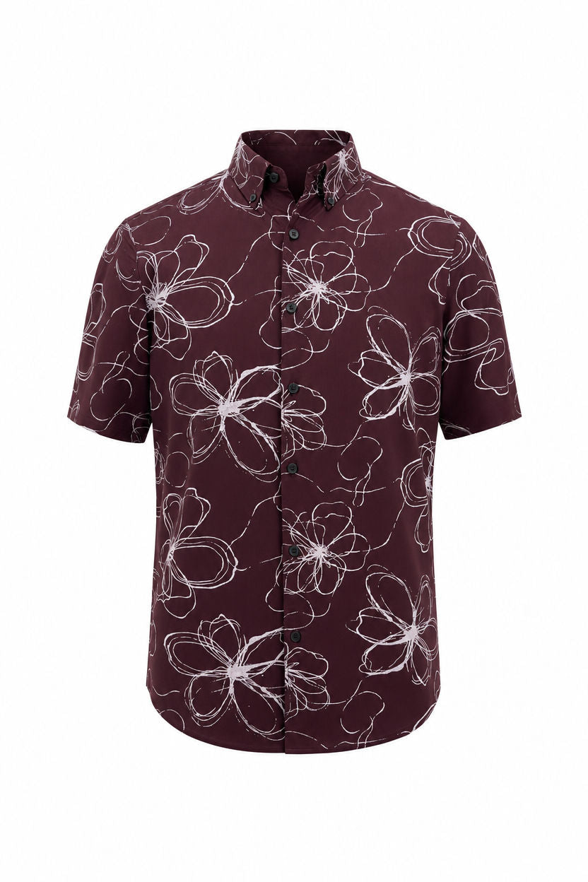 Grape Printed Rayon Semi Slim Fit Half Sleeve Shirt product image