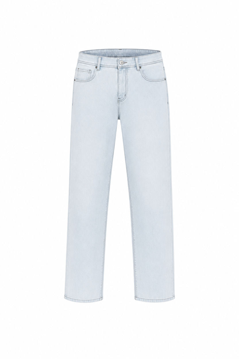 Light Wash Denim Washed Jeans-thumbmail-6