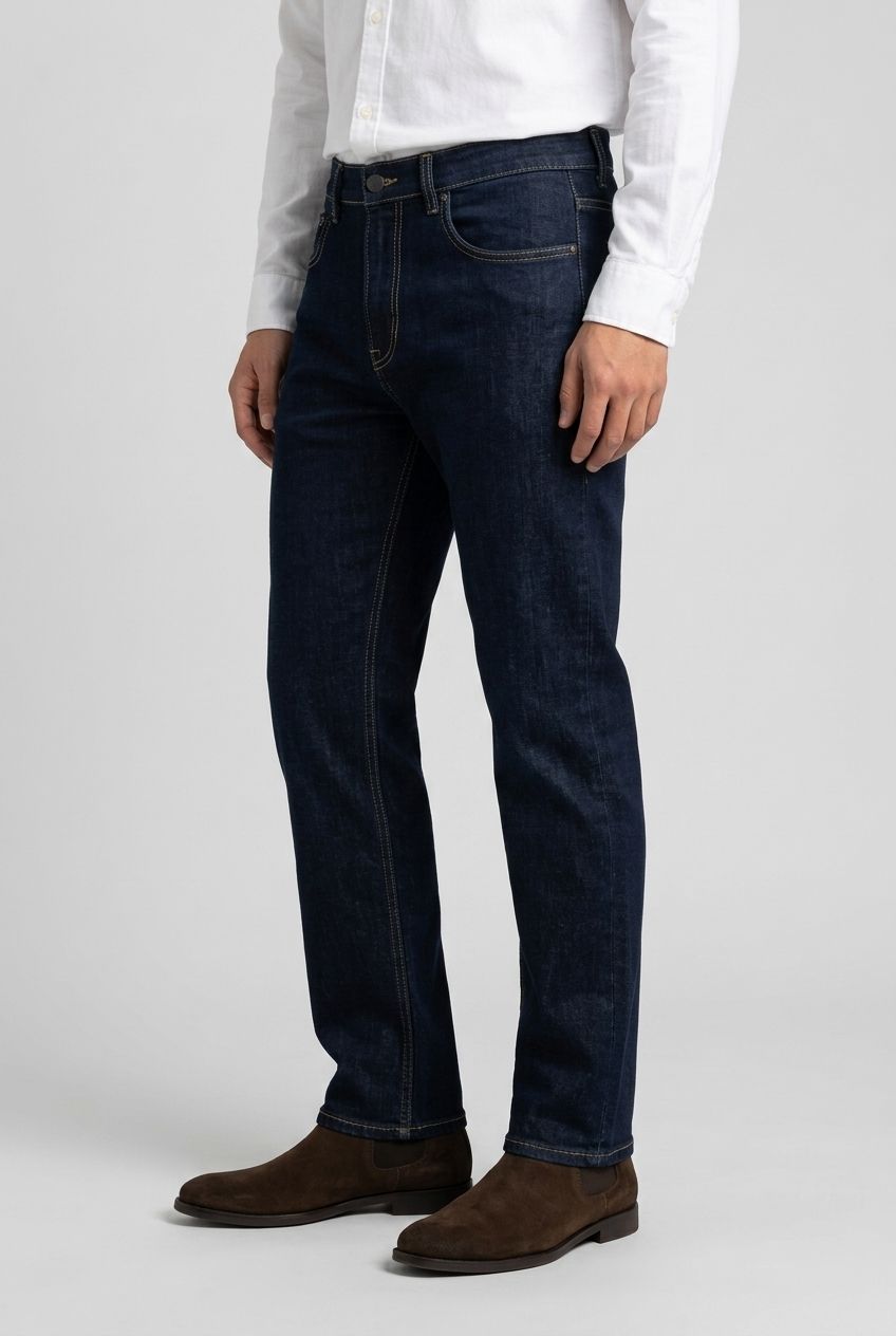 Dark Blue Denim Washed Jeans-thumbmail-4