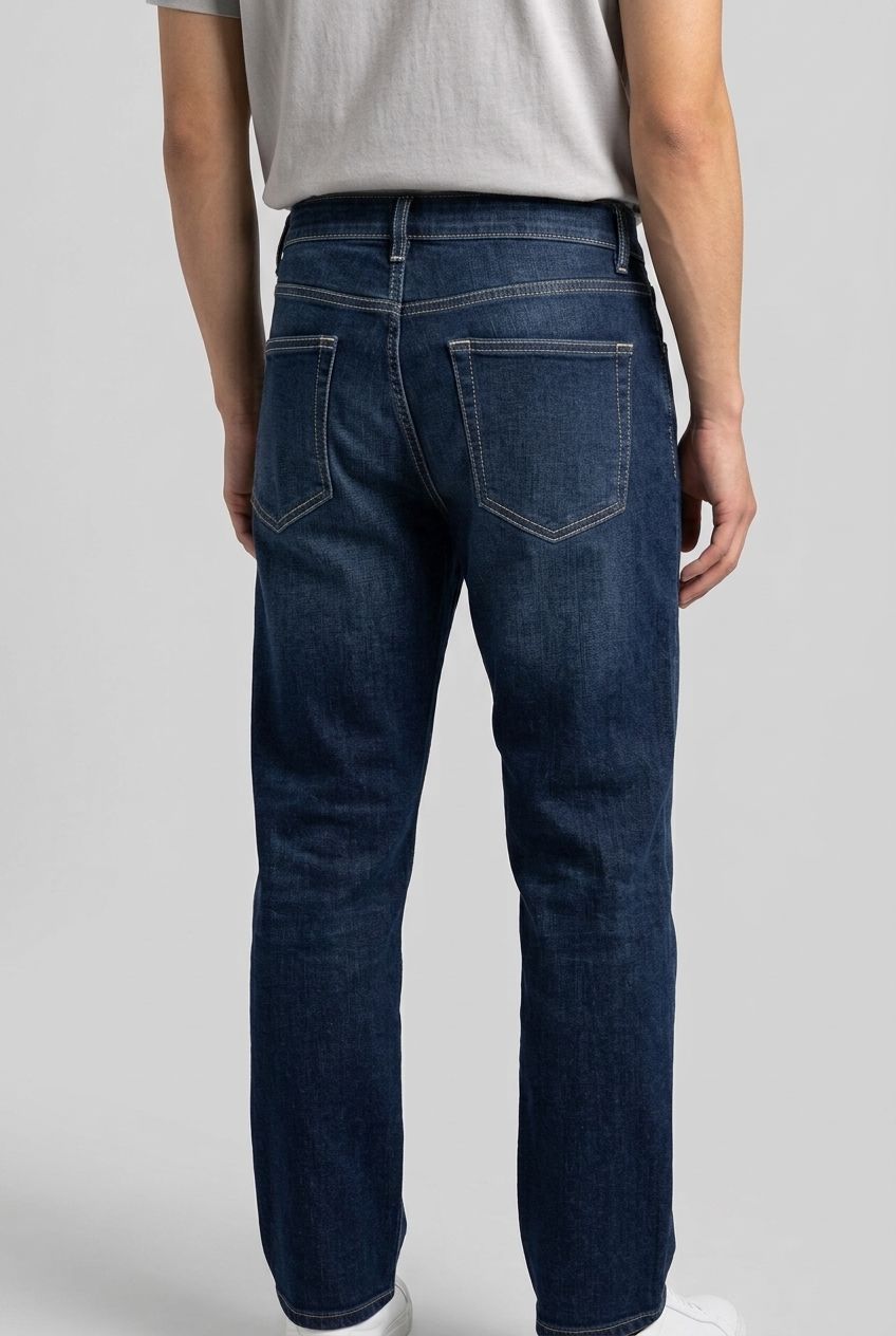 Dark Wash Denim Washed Jeans-thumbmail-6