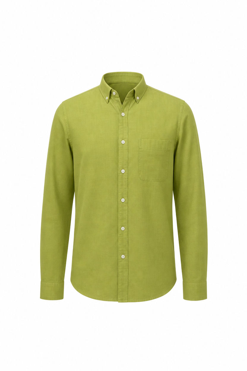 Light Green Solid Linen Semi Slim Fit Full Sleeve Shirt product image