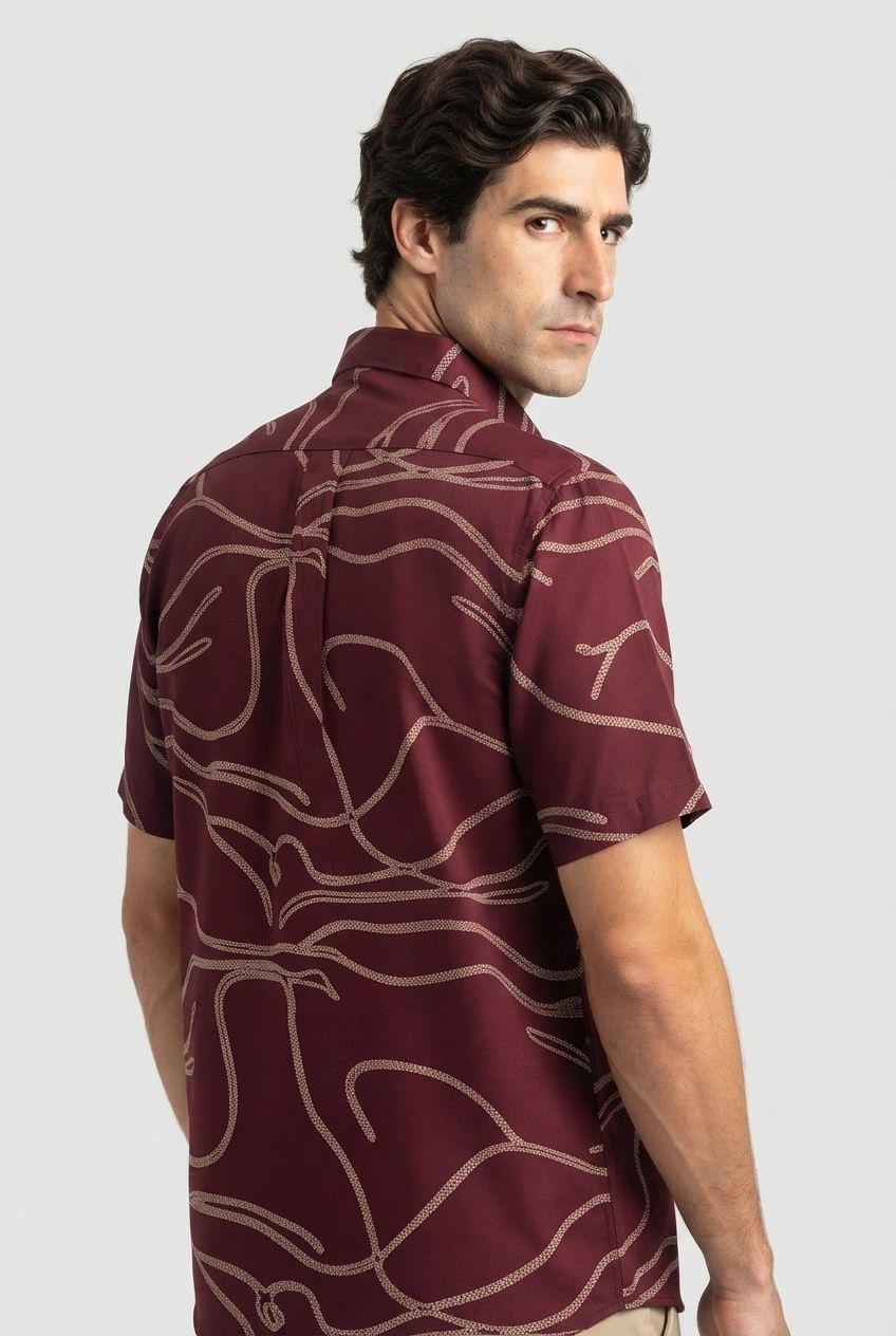 MAROON RAYON PRINTED HALF product image