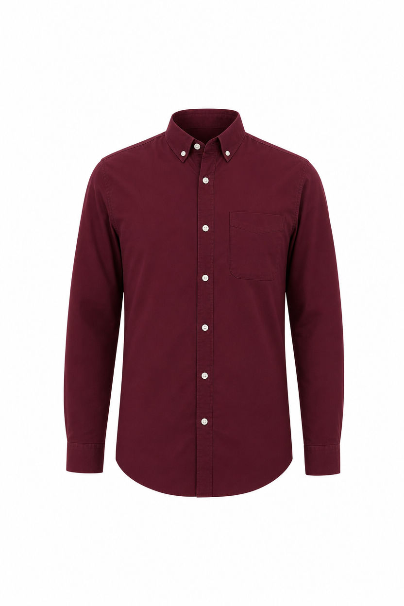 Maroon Solid Oxford Semi Slim Fit Full Sleeve Shirt product image