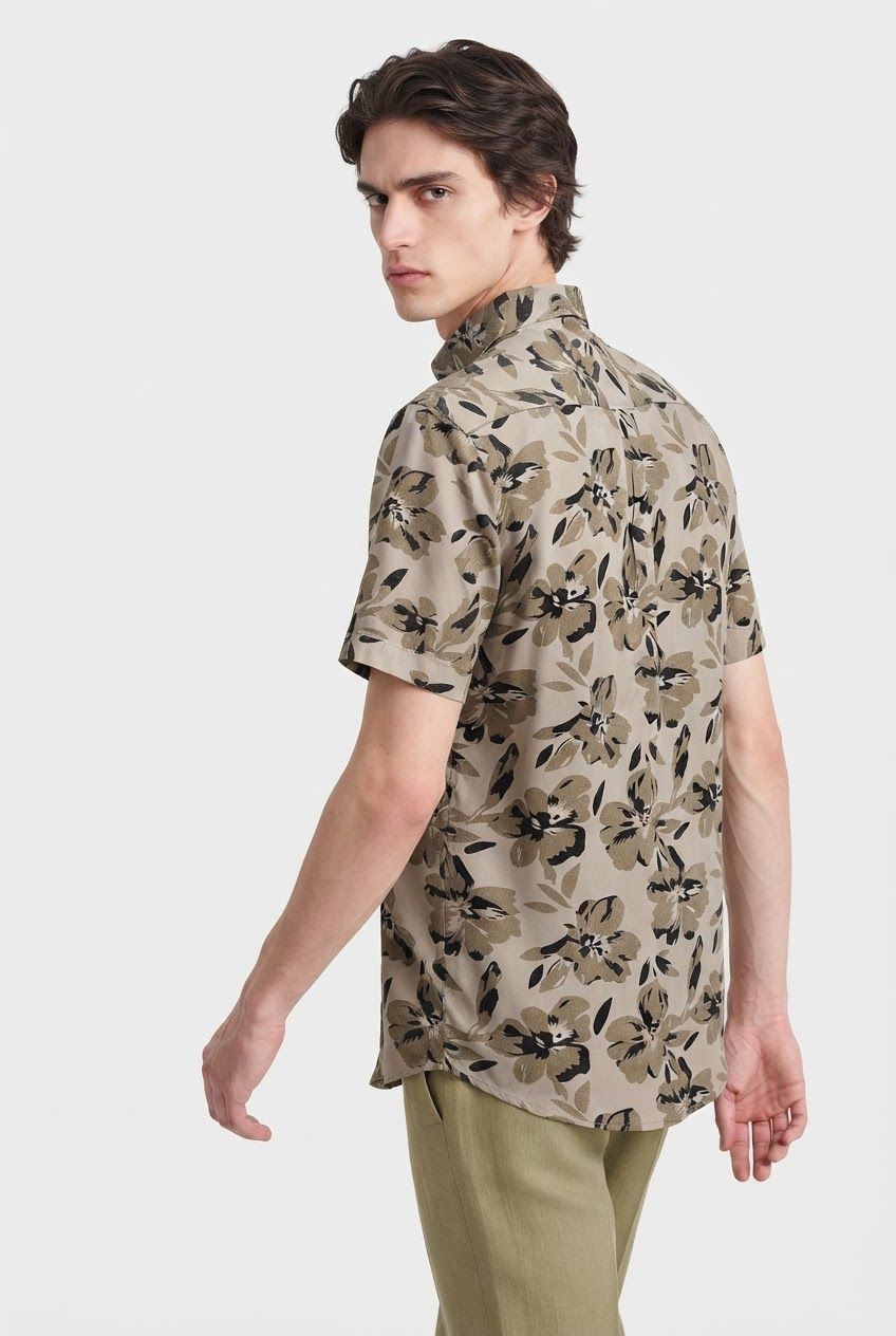Natural Printed Rayon Semi Slim Fit Half Sleeve Shirt product image