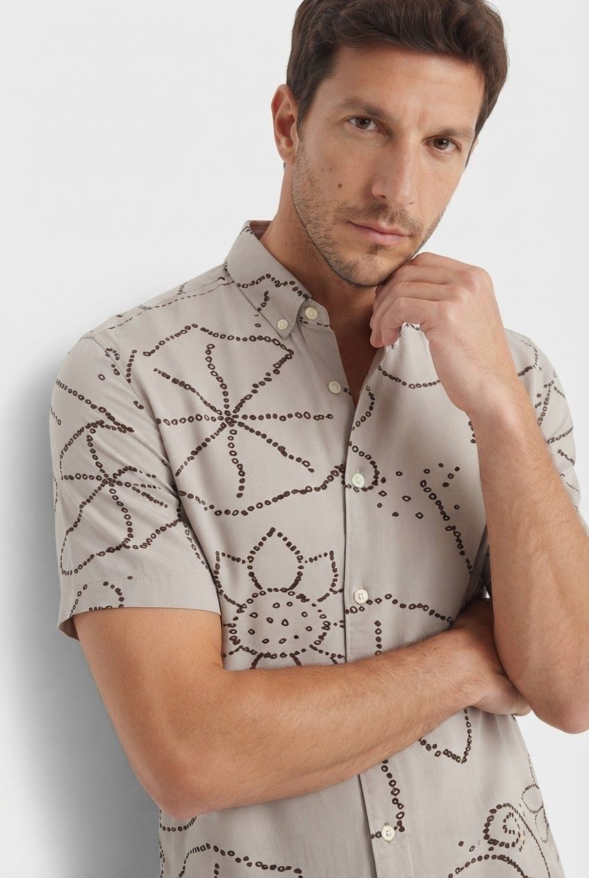Natural Printed Rayon Semi Slim Fit Shirt product image