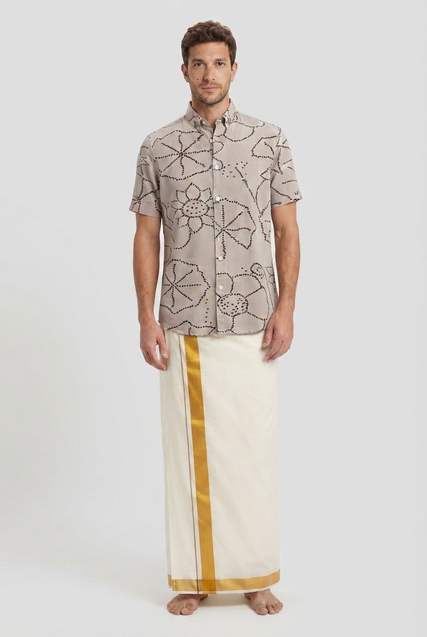 Natural Printed Rayon Semi Slim Fit Shirt product image