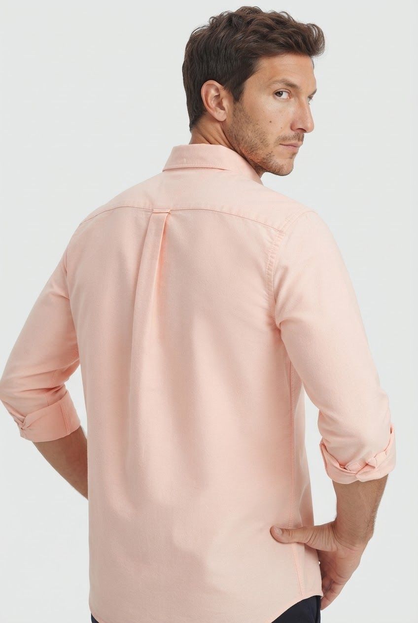 Peach Solid Oxford Semi Slim Fit Full Sleeve Shirt product image
