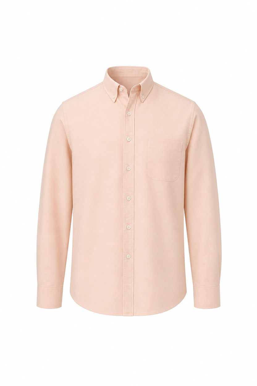 Peach Solid Oxford Semi Slim Fit Full Sleeve Shirt product image