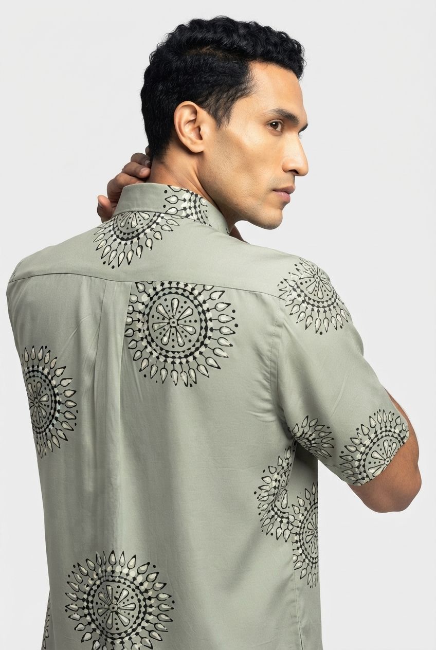 Pista Printed Rayon Semi Slim Fit Half Sleeve Shirt product image