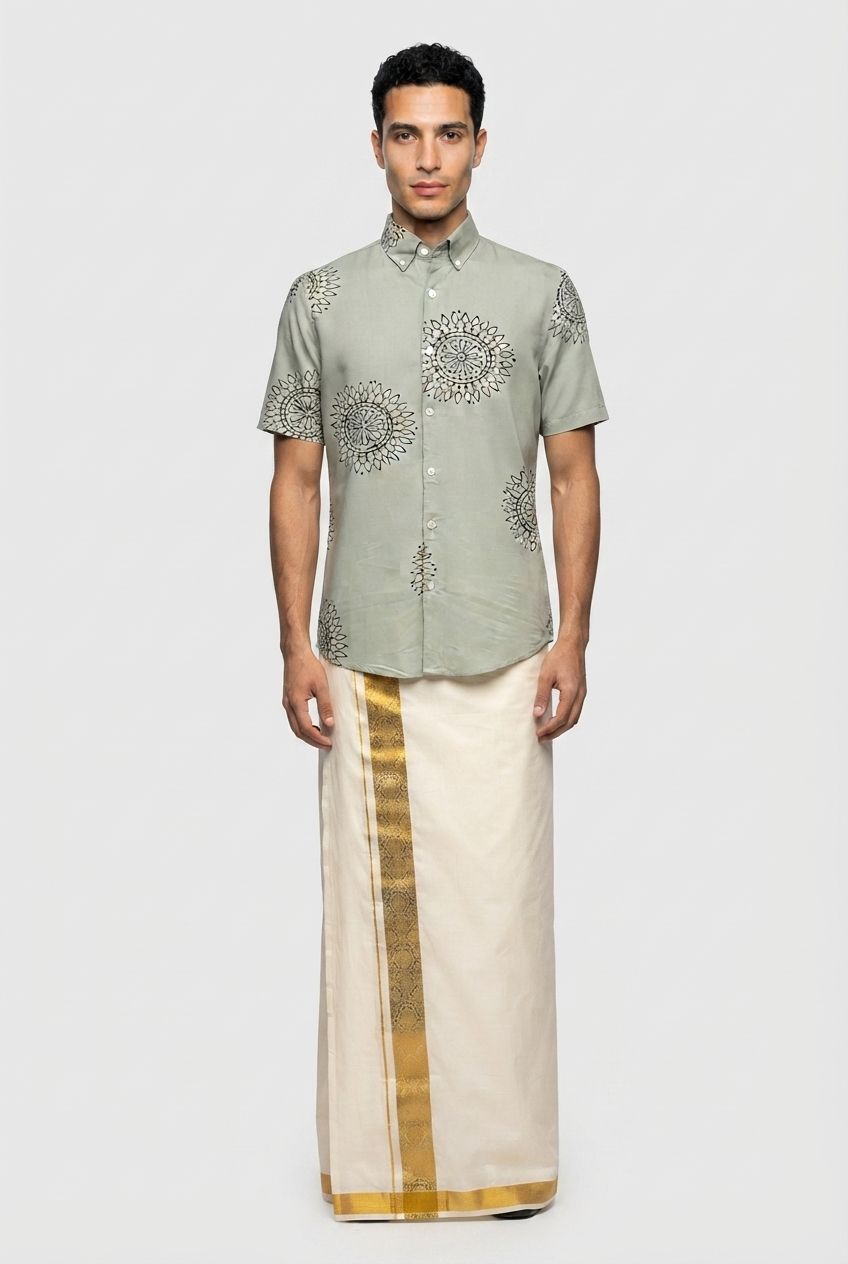 Pista Printed Rayon Semi Slim Fit Half Sleeve Shirt product image