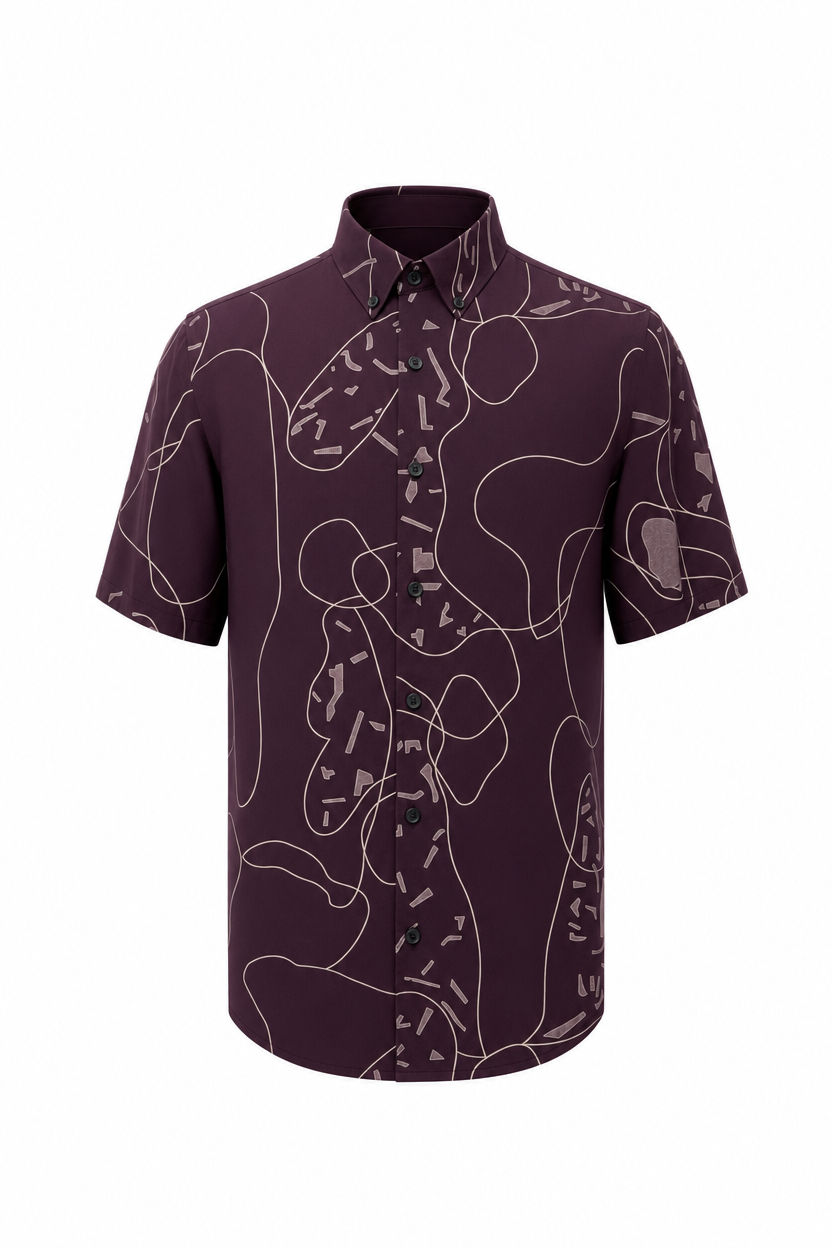 Purple Printed Rayon Semi Slim Fit Shirt product image