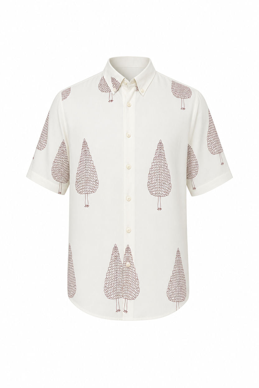 Rayon printed cream shirt product image