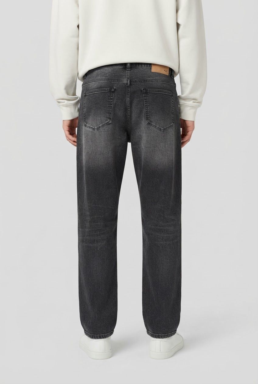 Relaxed Fit Gray Wash Denim Washed Jeans product image