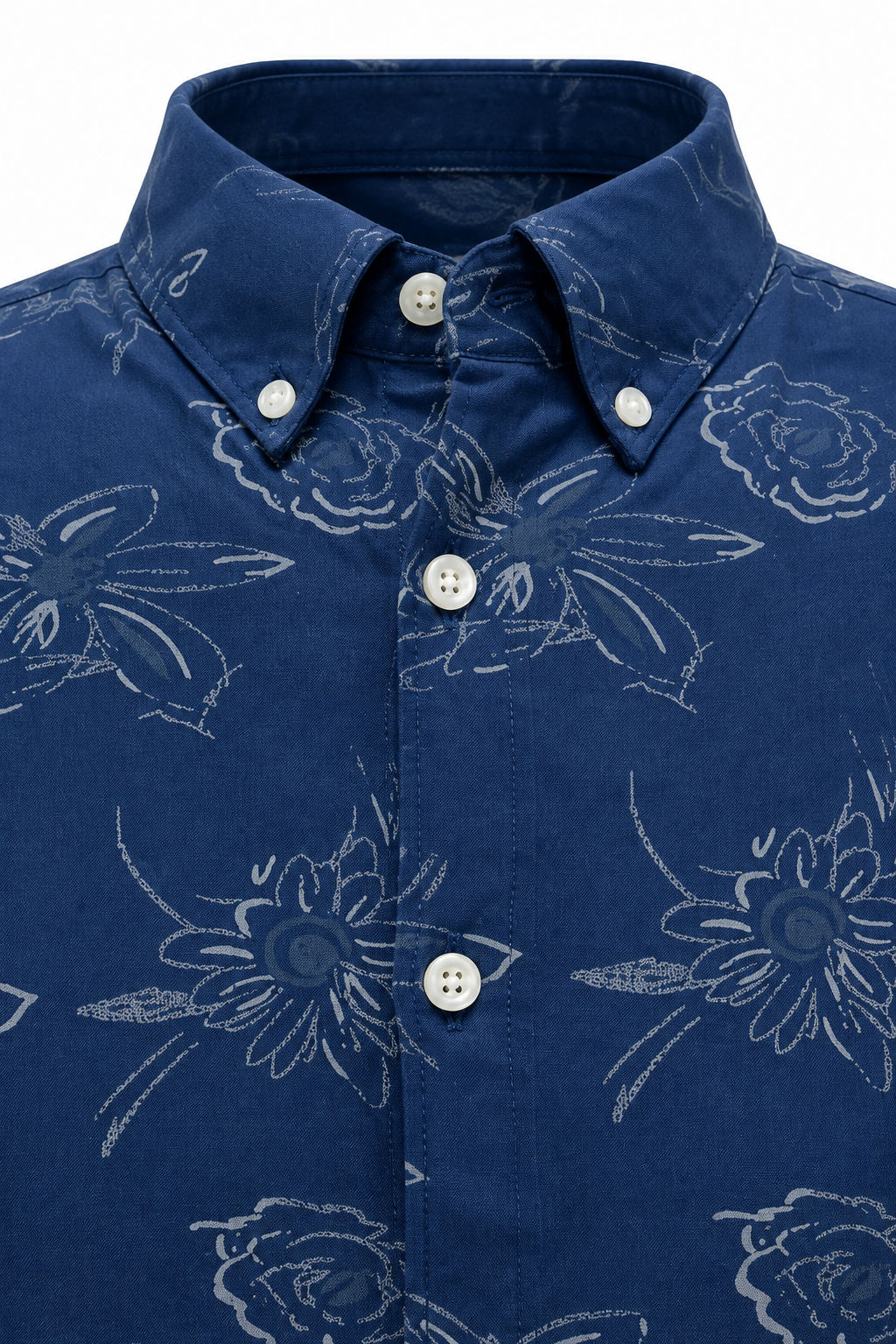 Big MEND Blue Printed Rayon Semi Slim Fit Half Sleeve Shirt-thumbmail-2