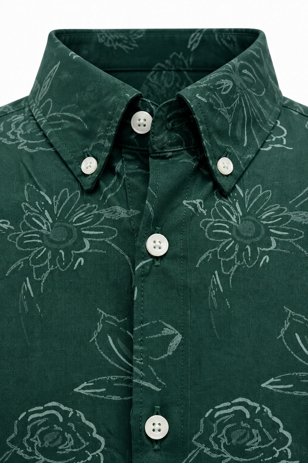 Big MEND Green Printed Rayon Semi Slim Fit Half Sleeve Shirt-thumbmail-4