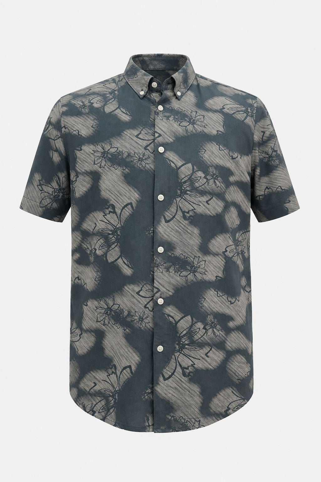 Teal Printed Rayon Semi Slim Fit Half Sleeve Shirt-thumbmail-3
