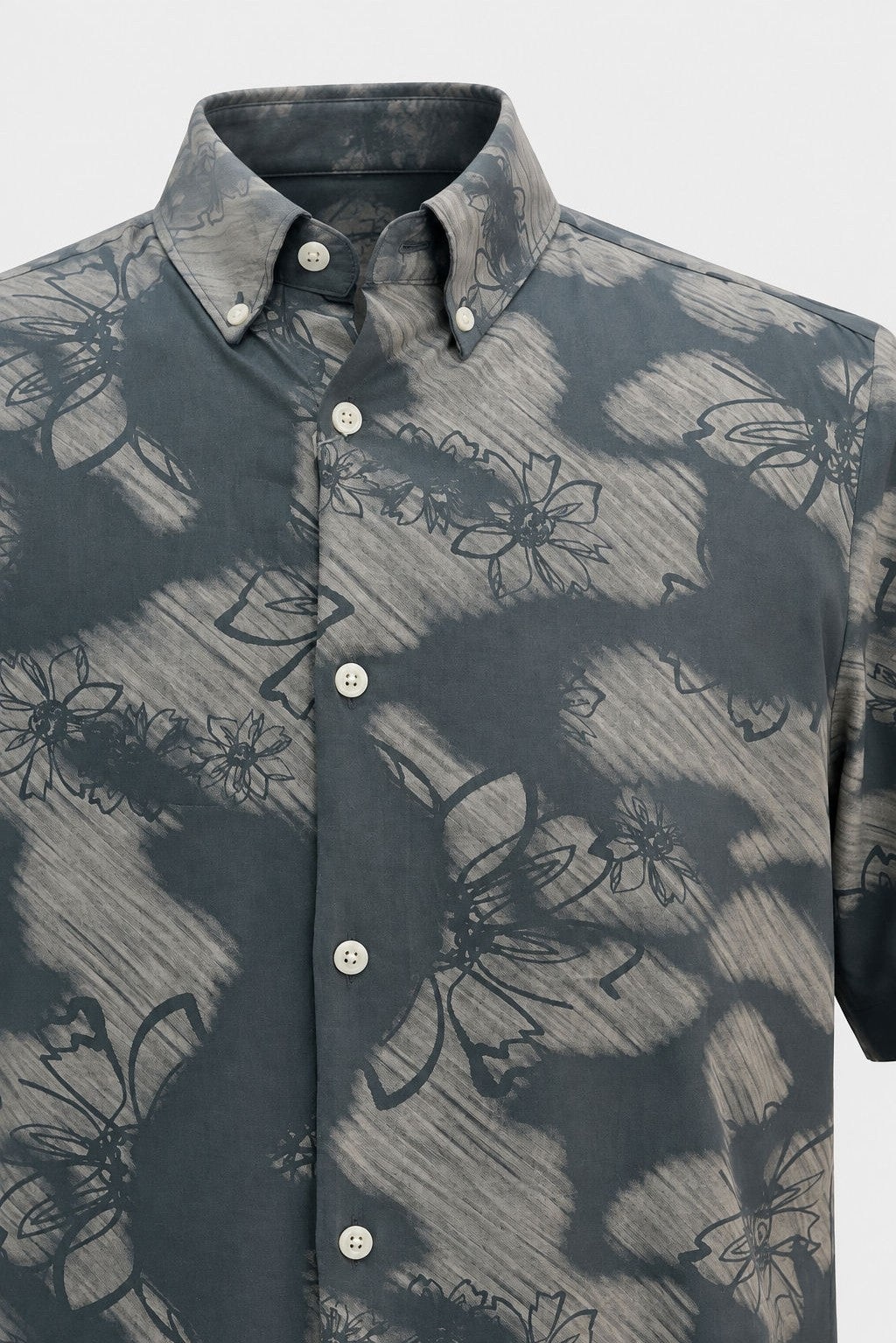 Teal Printed Rayon Semi Slim Fit Half Sleeve Shirt