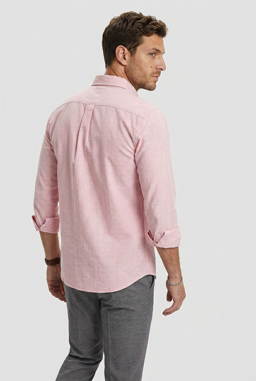 Red Oxford Stripes Shirt-thumbmail-2