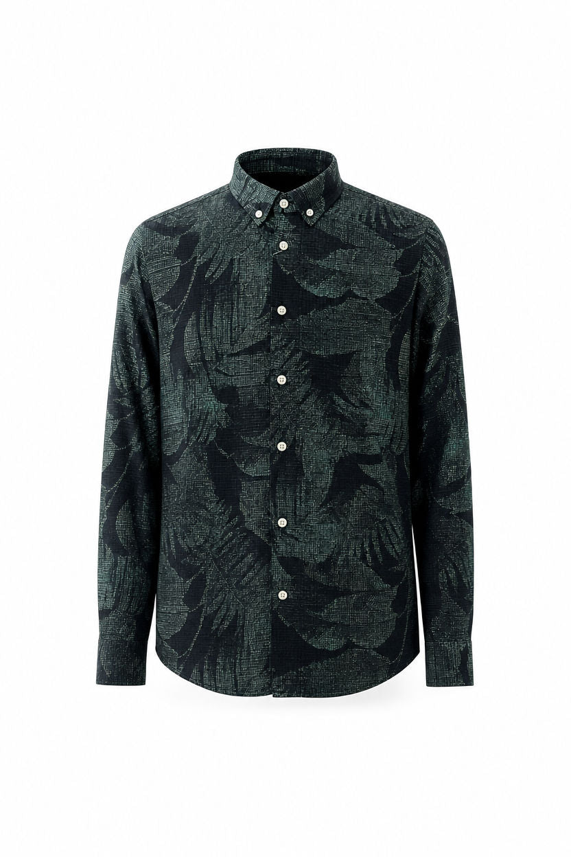 Dark Green Printed Shirt