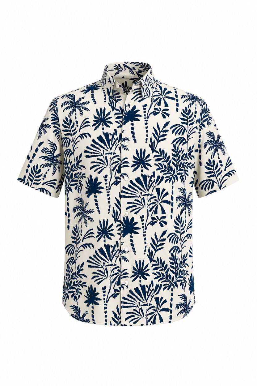 Blue Rayon Printed Shirt-thumbmail-1