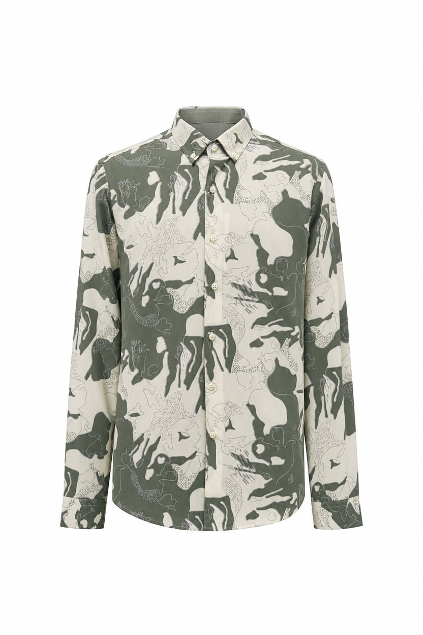 Olive Printed Shirt