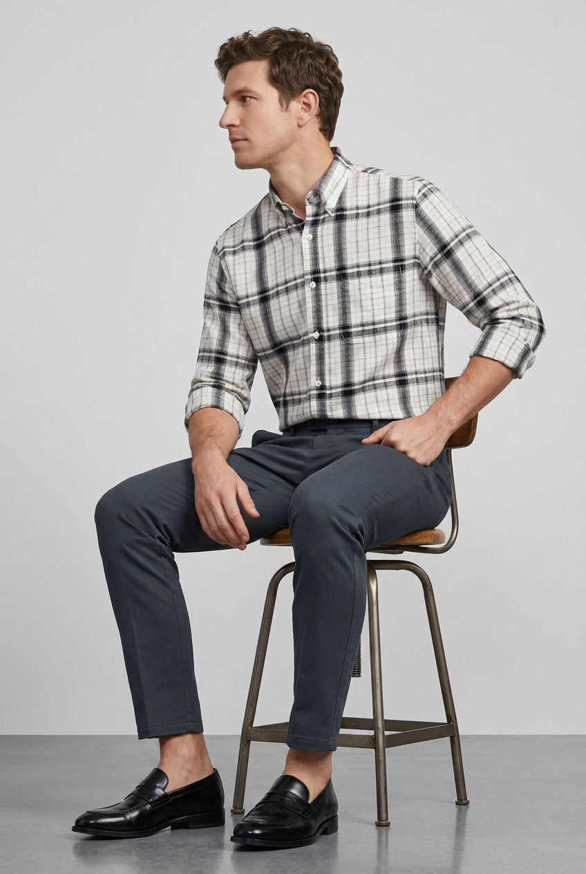 White Linen Checks Shirt-thumbmail-5