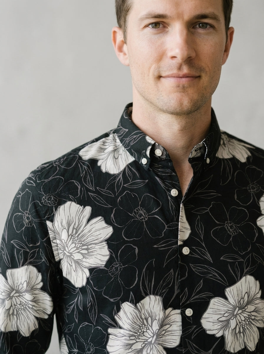 Black Floral Print Shirt-thumbmail-4