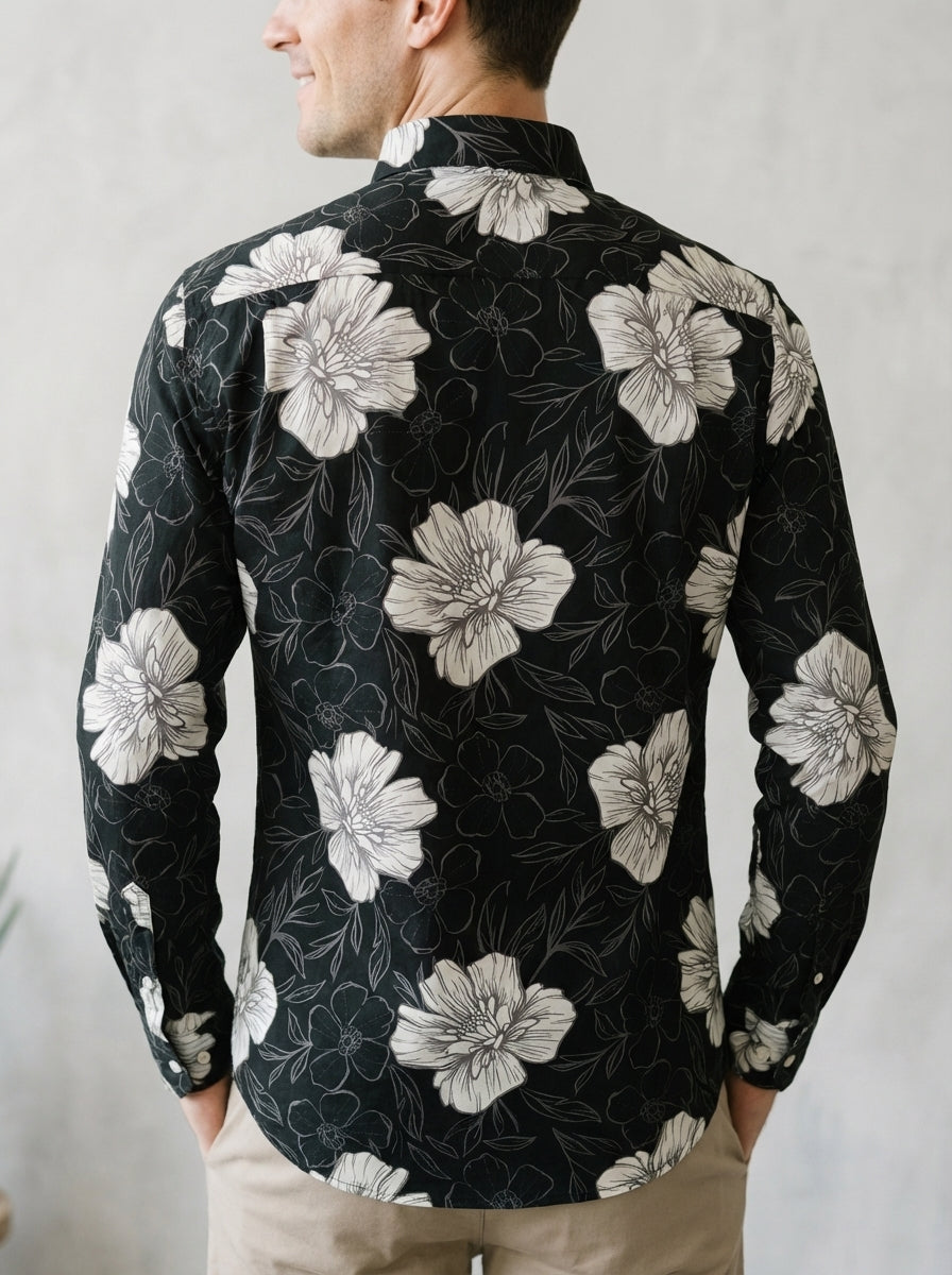 Black Floral Print Shirt-thumbmail-5