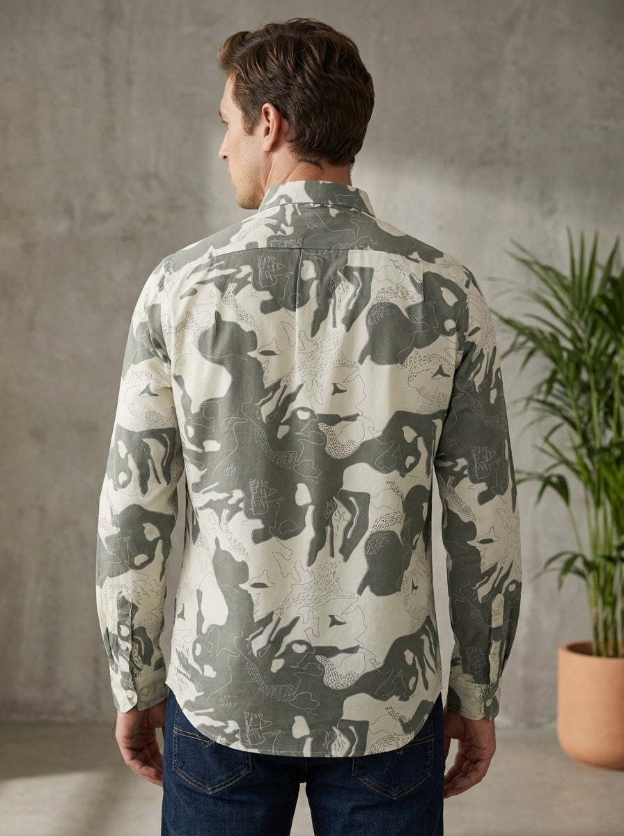 Olive Printed Shirt-thumbmail-4
