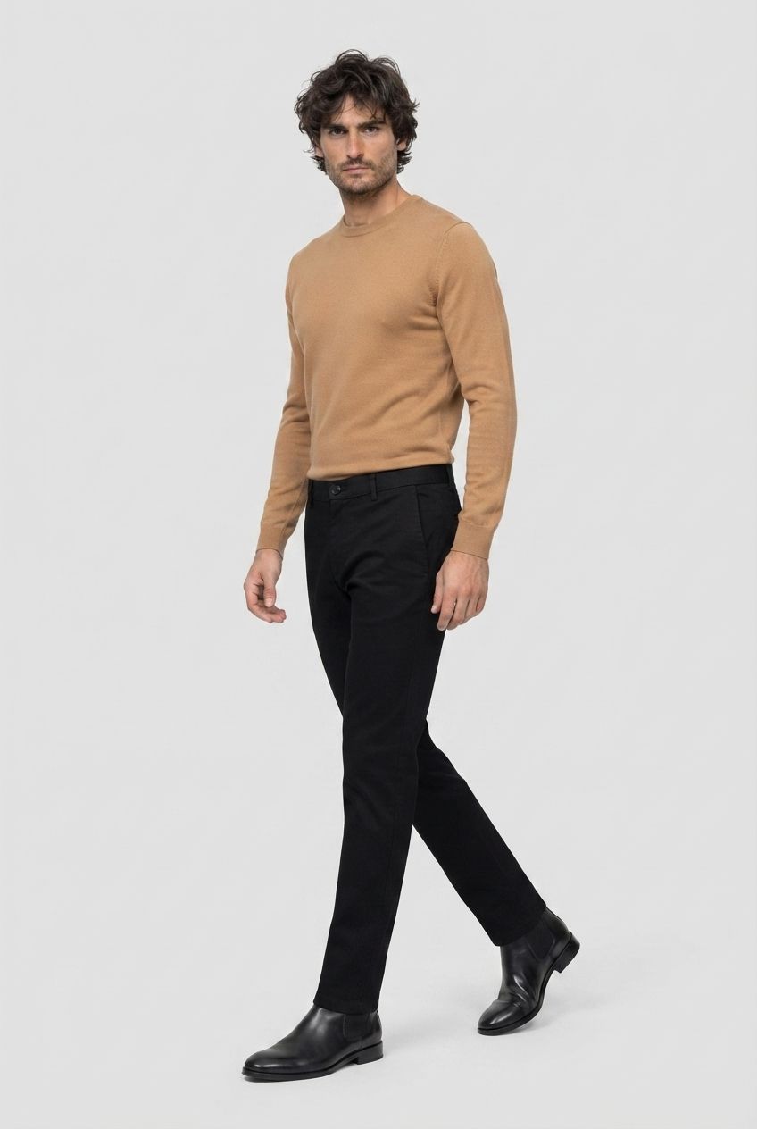 Plain Semi Fit Casual Trouser-thumbmail-3